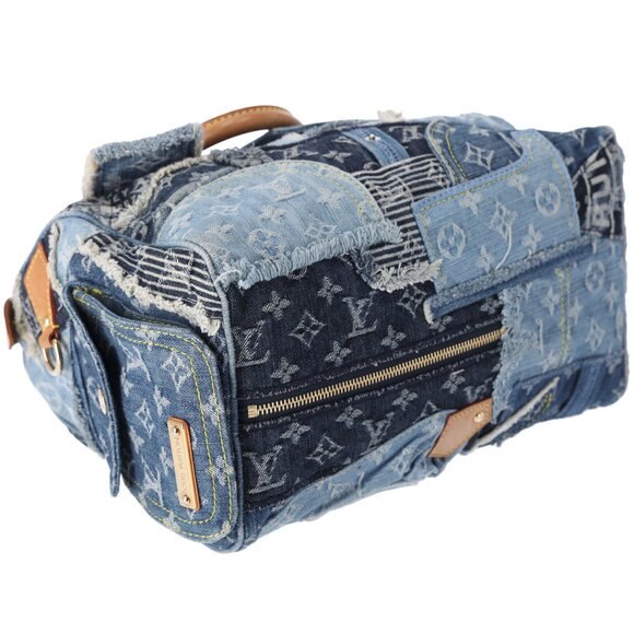 Louis Vuitton Speedy 30 Monogram Denim Patchwork Handbag M95380 Blue - Picture 10 of 11